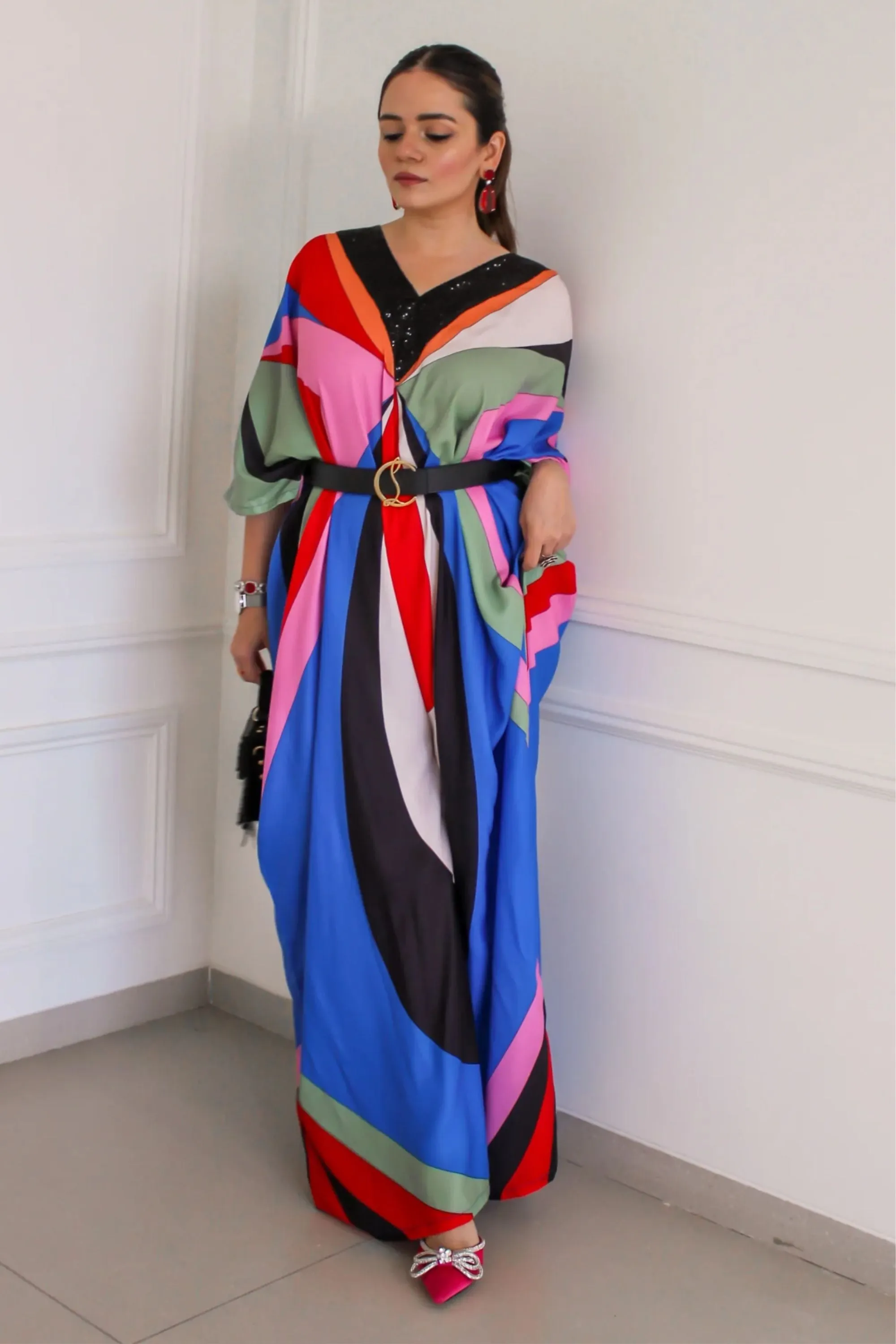 Vibrant hues Kaftan Dress