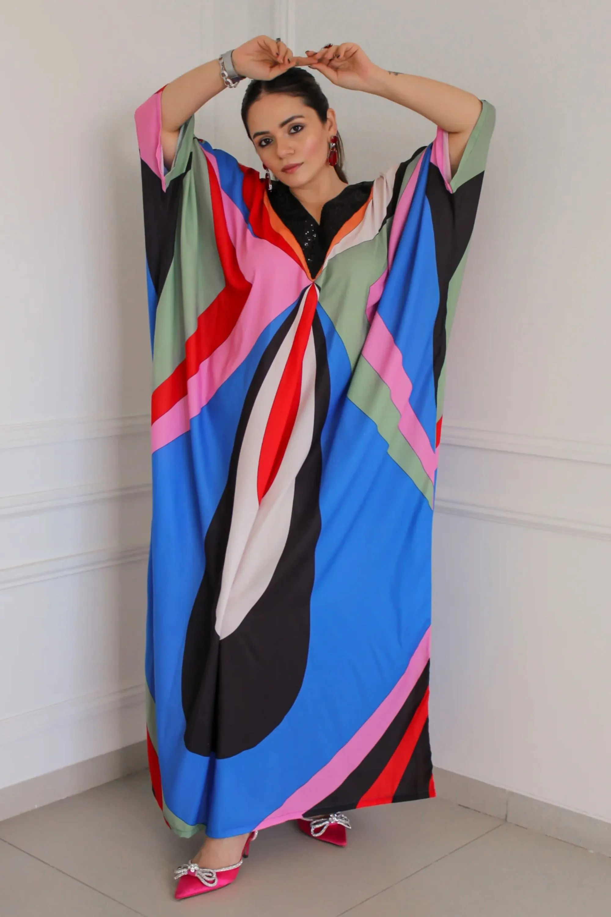 Vibrant hues Kaftan Dress