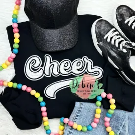 White Cheer Sequin Patch Sweatshirt