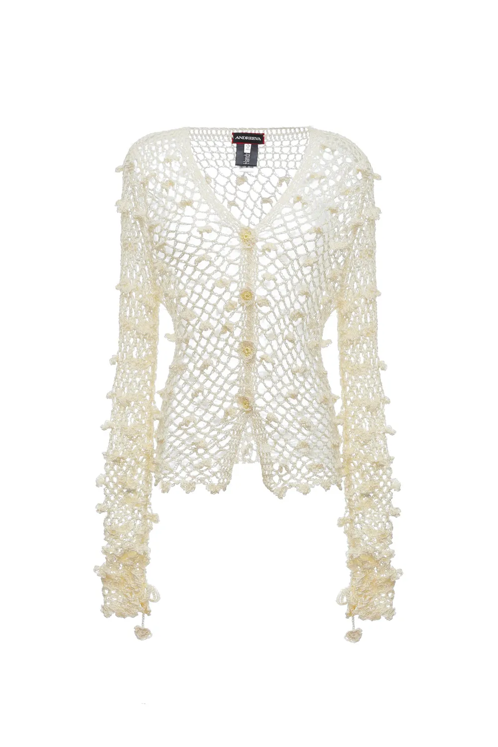 White Handmade Crochet Shirt