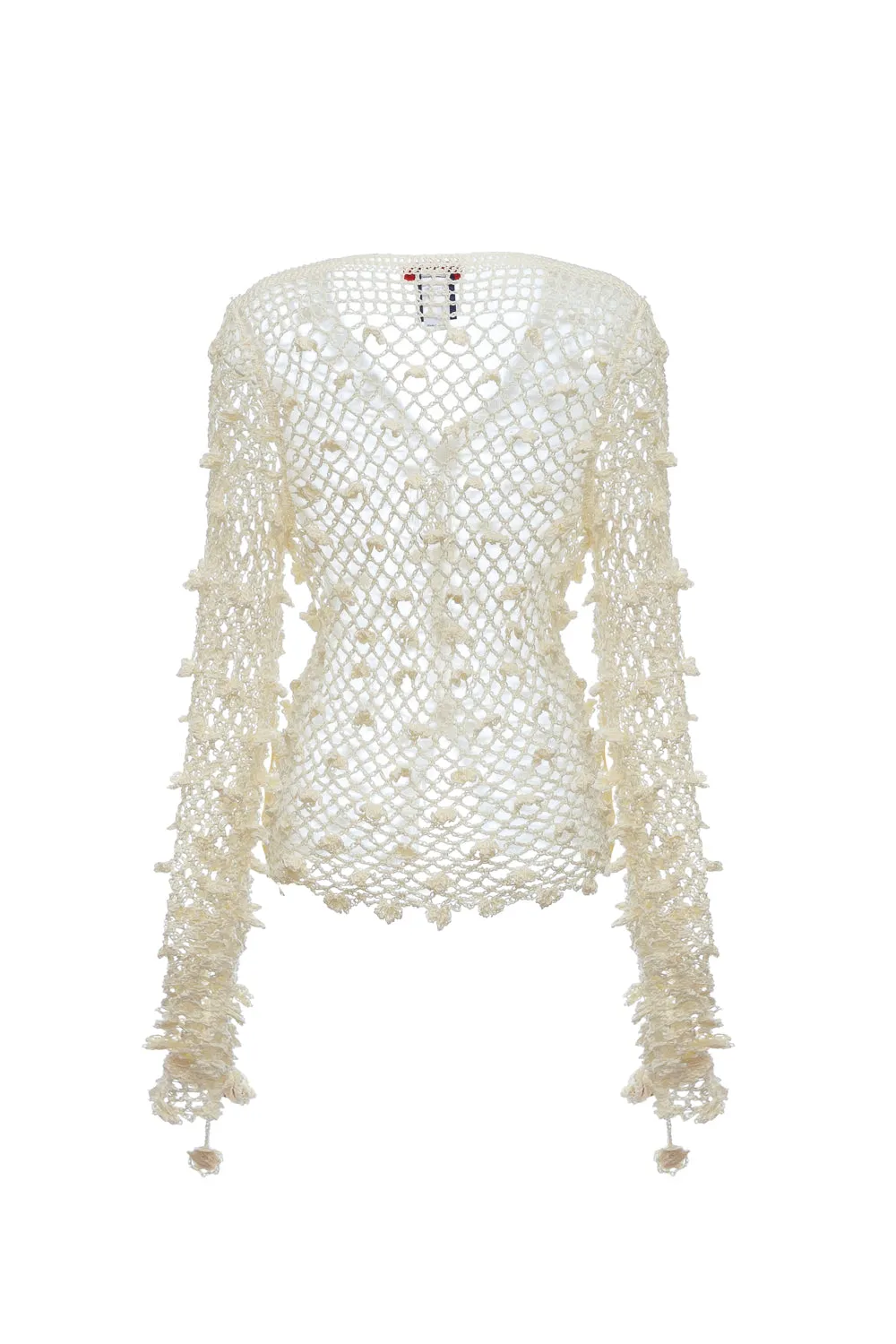 White Handmade Crochet Shirt